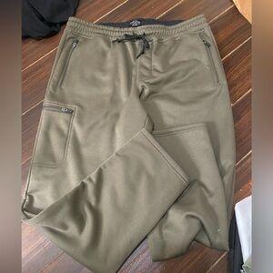 Weatherproof Vintage Mens Cargo Sweatpants Fleece Lined Relaxed Green L